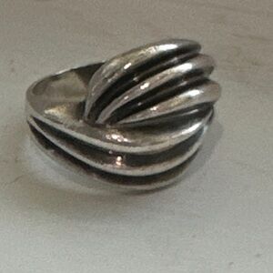 Vintage 925 Sterling Silver Modernist Chunky Dome Statement Ring 6.75